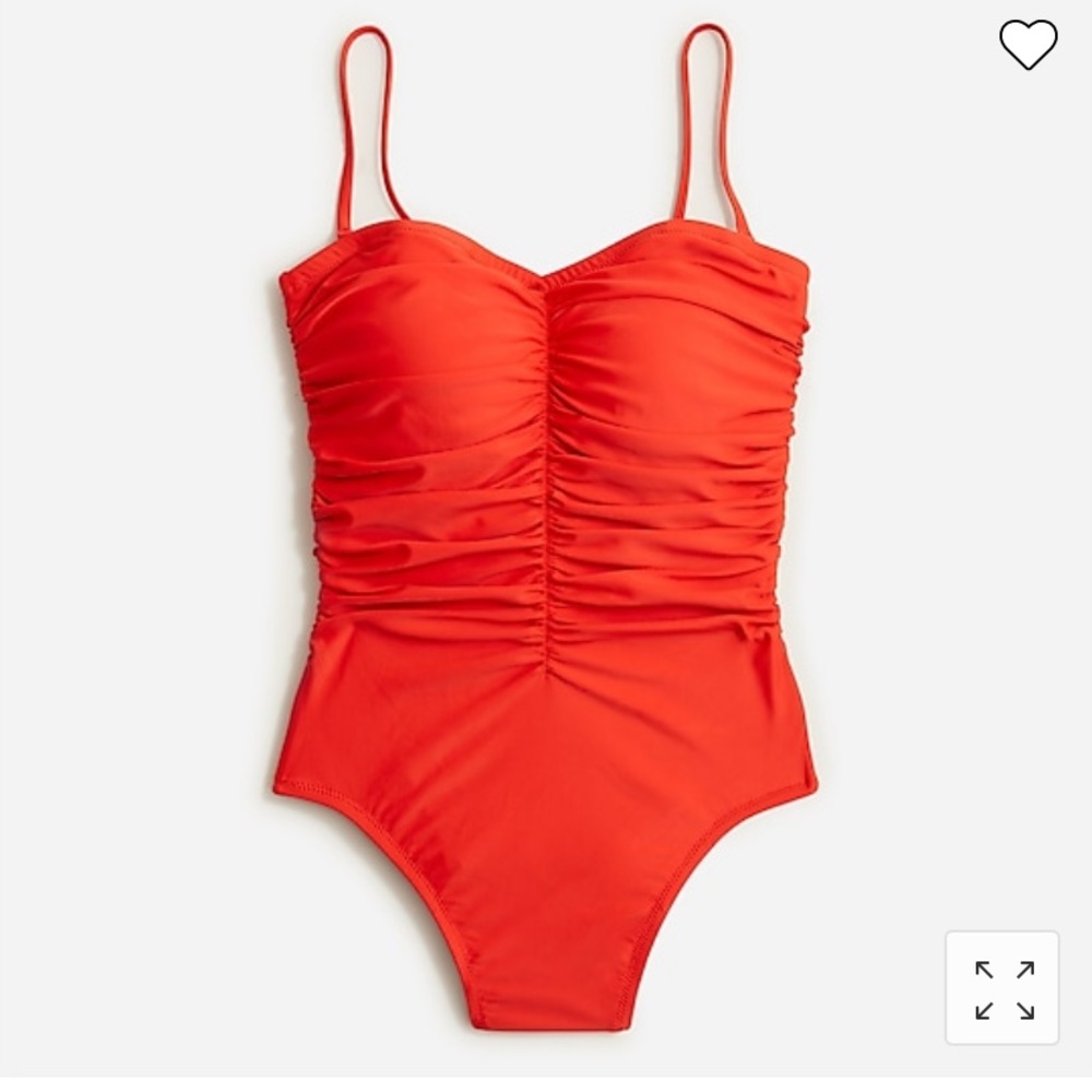 Brand New J Crew Ruched Sweetheart Bathing Suit